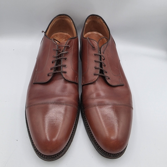 Mens 972 Alden Straight Tip Blucher Brown Cap Toe Oxford Shoes Size 11.5 Leather main image 8